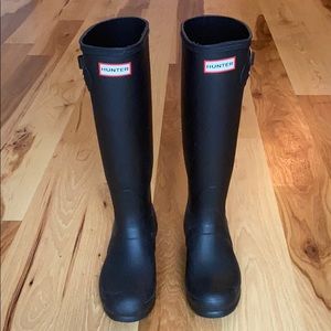 COPY - Tall Matte Black Hunter Rain Boots, Size 6